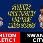 Swansea City Held to 1-1 Draw at Charlton After Late Miss in Dramatic Finish